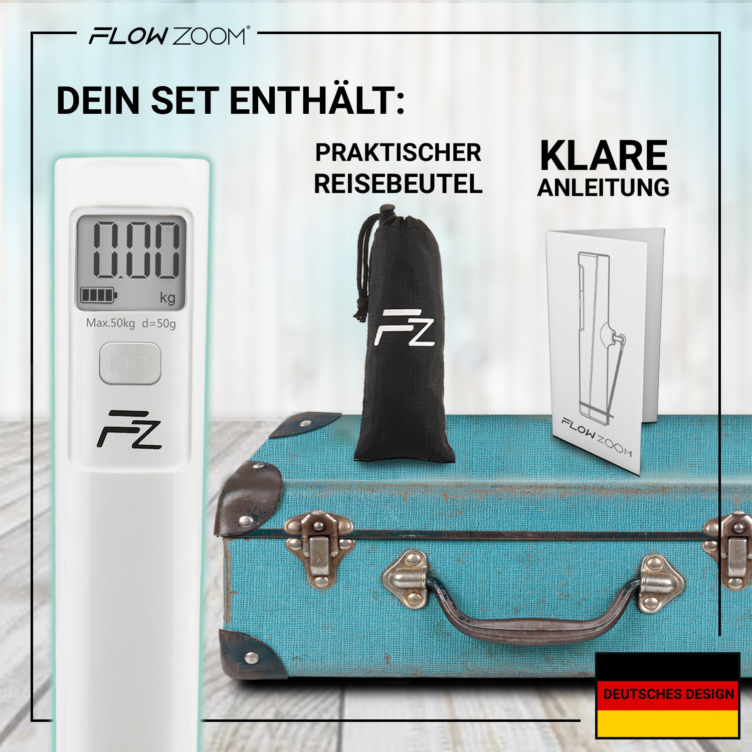 SHAKEE Battery-Free Luggage Scale FLOWZOOM
