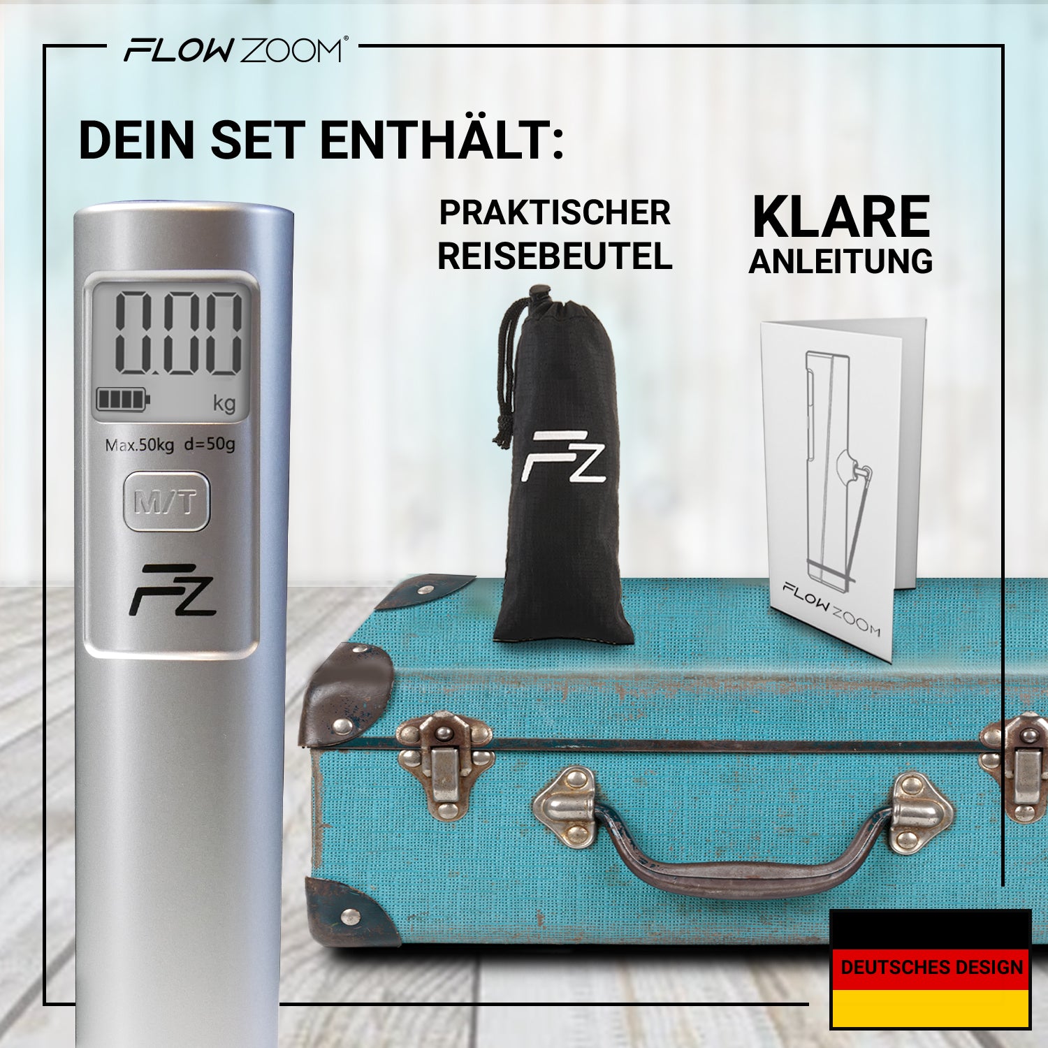 SHAKEE Battery-Free Luggage Scale FLOWZOOM