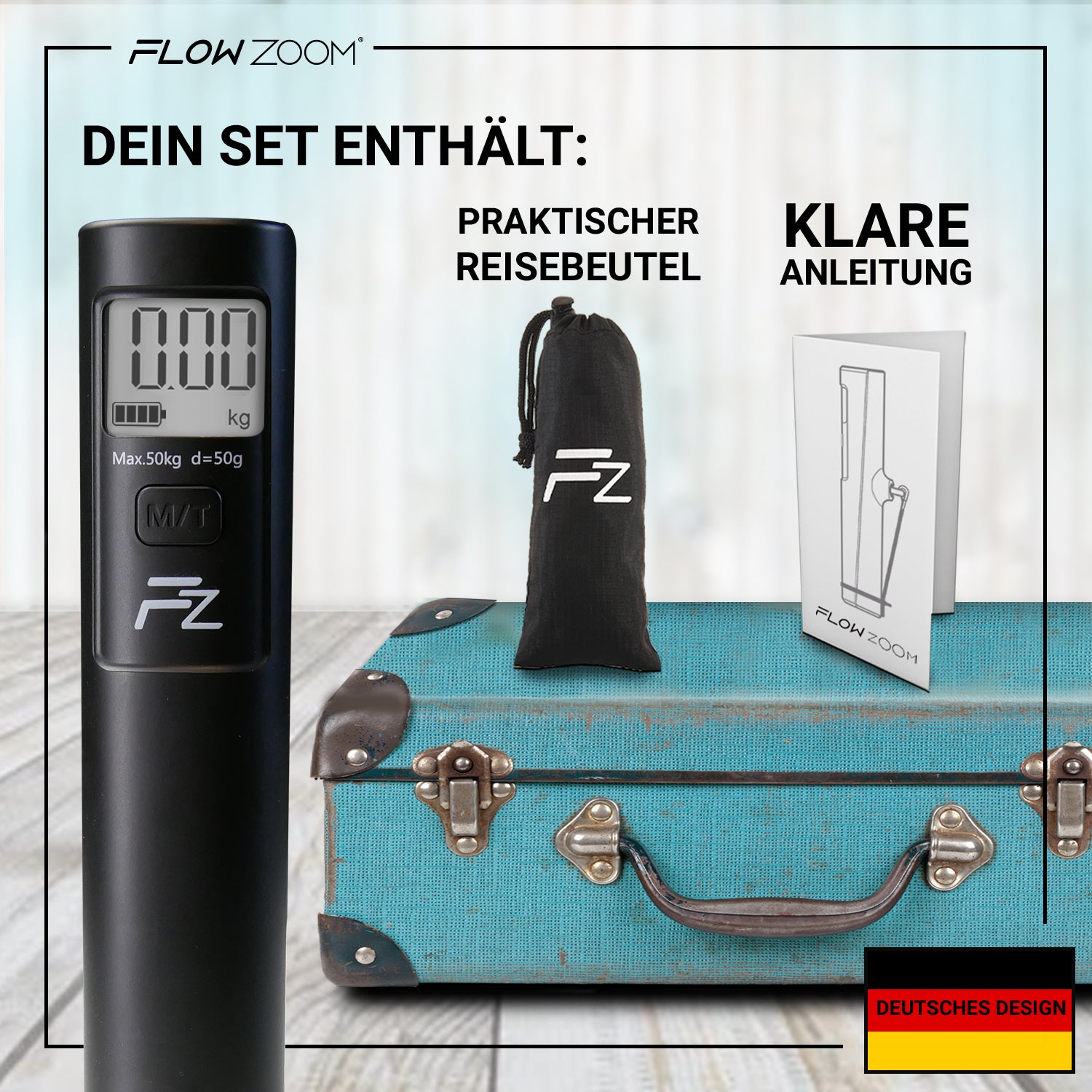 SHAKEE Battery-Free Luggage Scale FLOWZOOM