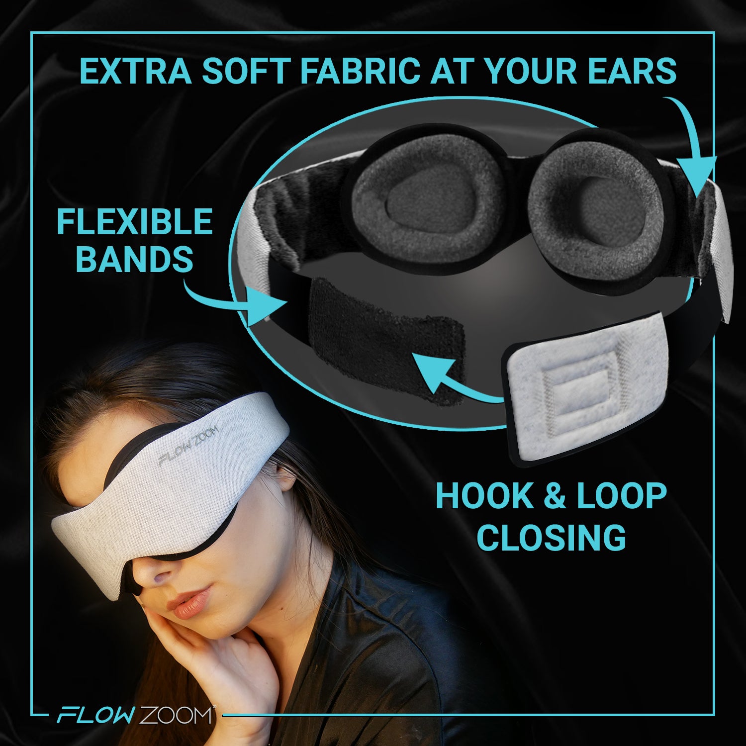Adjustable Sleep Mask that fits any face shape and size